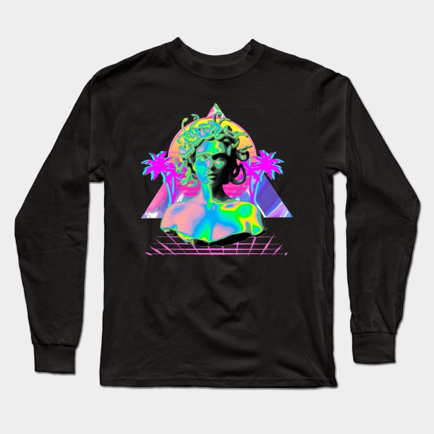vaporwave medusa Long Sleeve T-Shirt by yagakubruh